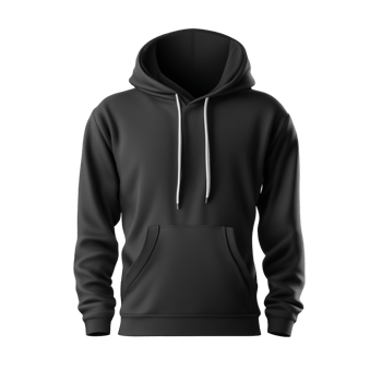AI generated Black Blank Hoodie Mockup Isolated on Transparent Background png