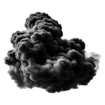 AI generated Black Smoke Cloud Isolated on Transparent Background png