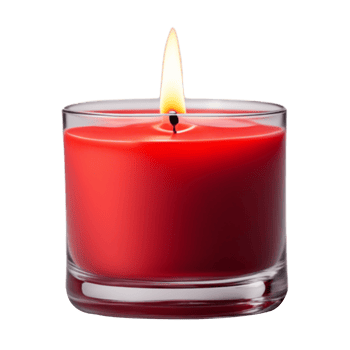 AI generated Red Candle in a Glass Isolated on Transparent Background png