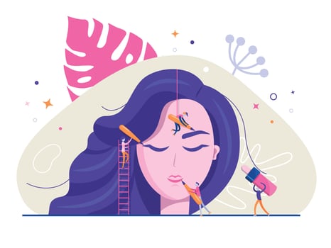 Permanent tattoo vector flat illustration