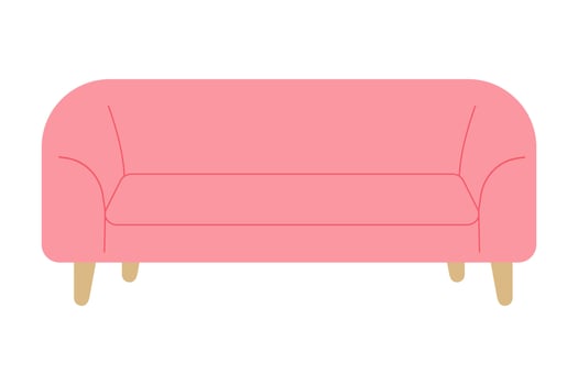 Pink sofa in flat style. Furniture for home vector