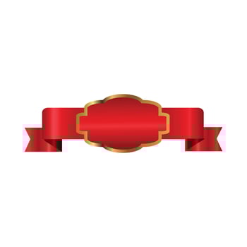 Red ribbon banner templates vector