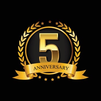 5 anniversary logo vector