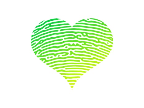 Fingerprint heart silhouette vector