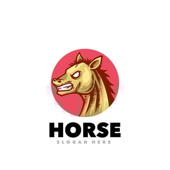Horse angry mascot cartoon logo vector