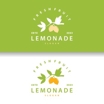 Lemon Logo, Fresh Lemon Juice Illustration Design For Minimalist, Elegant, Luxurious Plantation vector