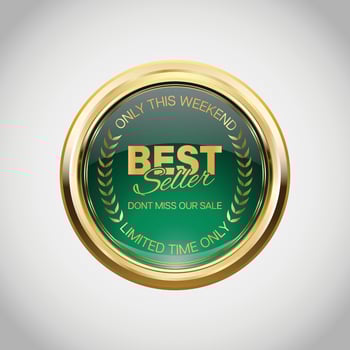 Luxury golden green sale badges and labels. Retro vintage sale circle badge design vector