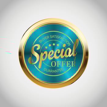 Luxury golden green sale badges and labels. Retro vintage sale circle badge design vector