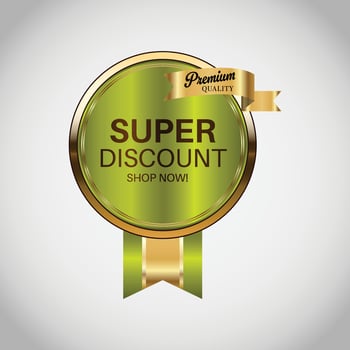 Luxury golden green sale badges and labels. Retro vintage sale circle badge design vector