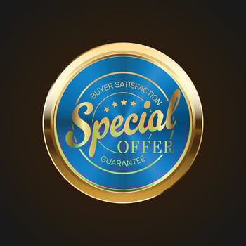 Luxury golden blue sale badges and labels. Retro vintage sale circle badge design vector