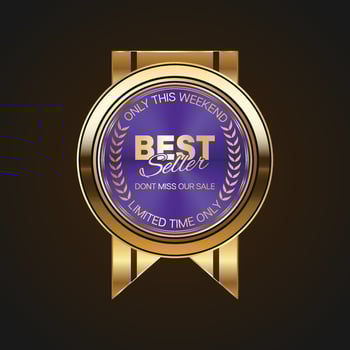 Luxury golden purple sale badges and labels. Retro vintage sale circle badge design vector