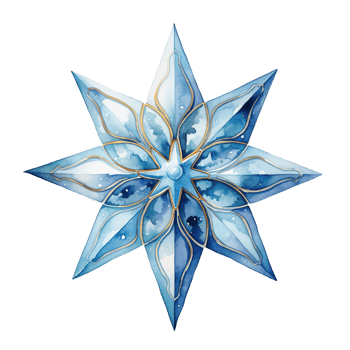 AI generated Star Decorations For Christmas Event. Watercolor Style. AI Generated png