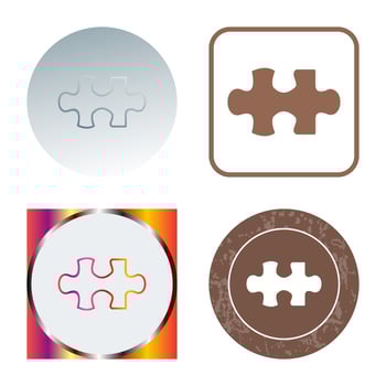 Unique Puzzle Piece Vector Icon