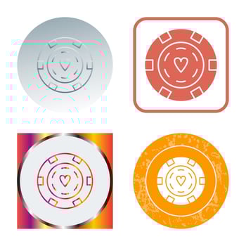Unique Poker Chips Vector Icon
