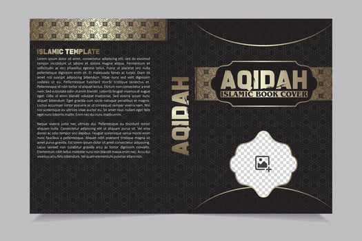 Al koran arabic style book cover design with texture background. vector