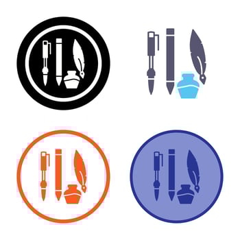 Unique Writing Equipment Vector Icon