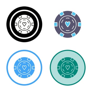Unique Poker Chips Vector Icon