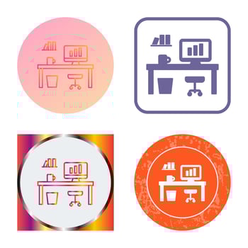 Office Desk Vector Icon