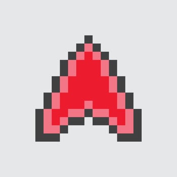 pixel art - red arrow vector