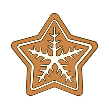 Gingerbread star. Cartoon. Vector illustration