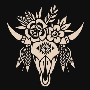 Bull skull vector design