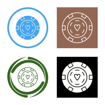Unique Poker Chips Vector Icon