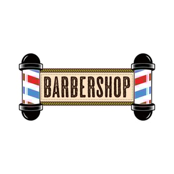 Barbershop logo vector. Barber pole logo vector