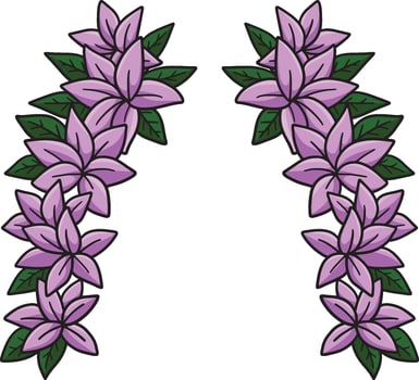 Spring Flower Wreath Cartoon Colored Clipart vector