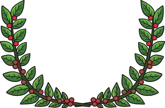 Laurel Wreath Cartoon Colored Clipart vector