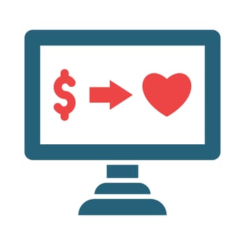 Monitor Vector Glyph Two Color Icon For Personal And Commercial Use.