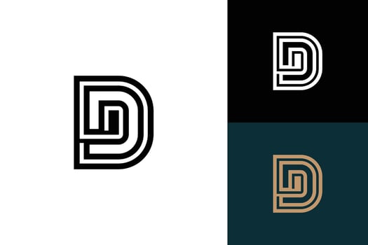 letter d monogram vector logo design