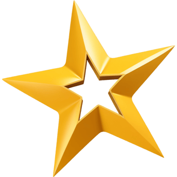 AI generated Realistic yellow star. AI Generative png