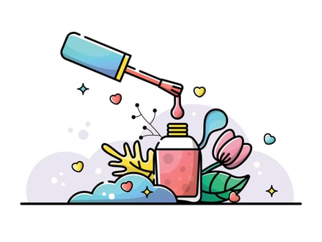 Nail salon lineal illustration vector