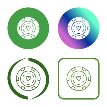 Unique Poker Chips Vector Icon