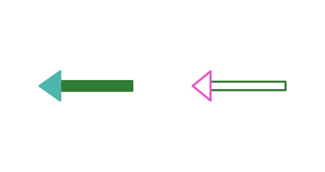 Unique Left Arrow Vector Icon