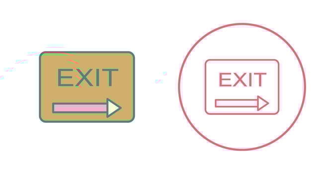 Unique Exit Vector Icon