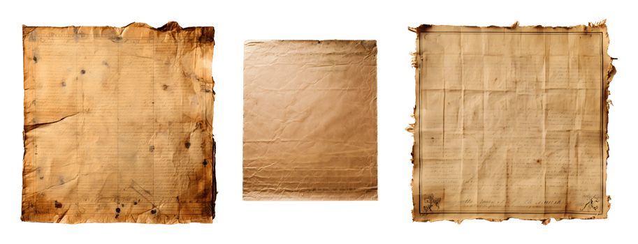 AI generated Antique Brown Paper Set Texture, Classic Vintage Background png