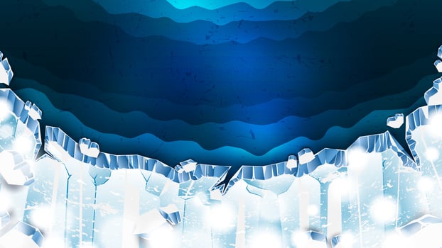 Concave Shaped Ice Cracks As Winter Background vector