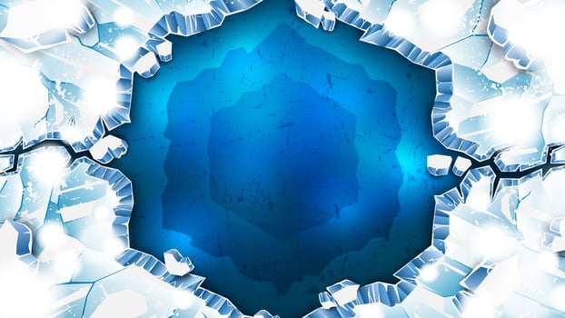 Hexagon Shaped Ice Cracks As a Winter Background vector