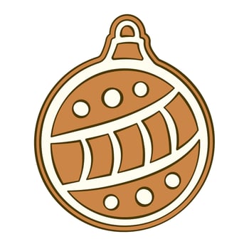 Gingerbread bauble. Cartoon. Vector illustration