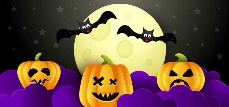 Halloween cartoon pumpkin background vector