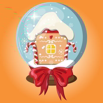Beautiful Christmas illustration with festive snow globe vector