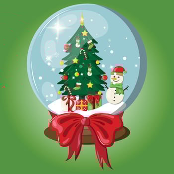 Beautiful Christmas illustration with festive snow globe vector