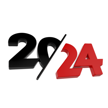 Happy new Year 2024 on transparent background png