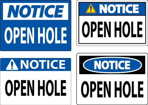 Notice Sign Open Holes vector