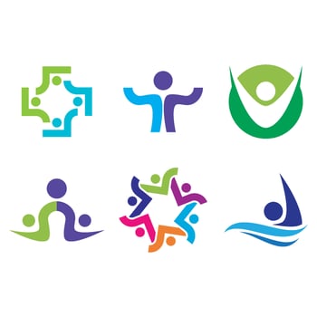 Community, network and social logo design vector