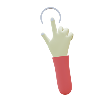 3 D illustration of tap hand gesture icon png