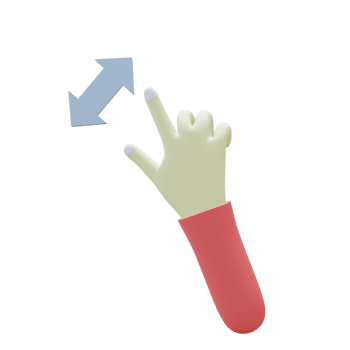 3 D illustration of zoom in hand gesture icon png