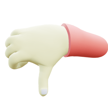 3 D illustration of dislike hand gesture icon png