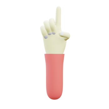 3 D illustration of out hand gesture icon png